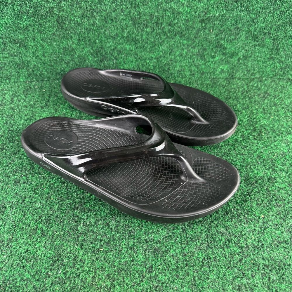 Oofos Oolala Women's Size 11 Recovery Flip Flop Thong Sandals Black Casual